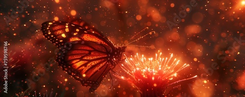 abstract nature spring Background spring flower and butterfly created by ai