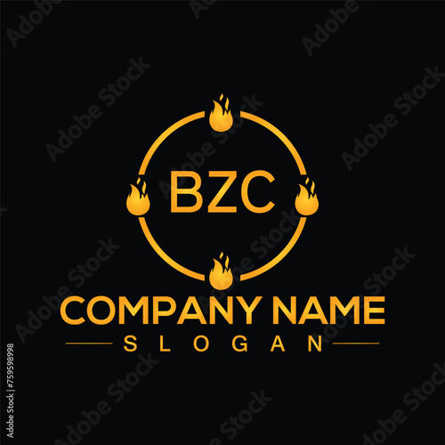Initial monogram BZC letter logo design template