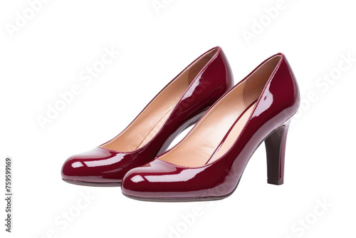 Pair of Red High Heels on White Background. on a White or Clear Surface PNG Transparent Background.