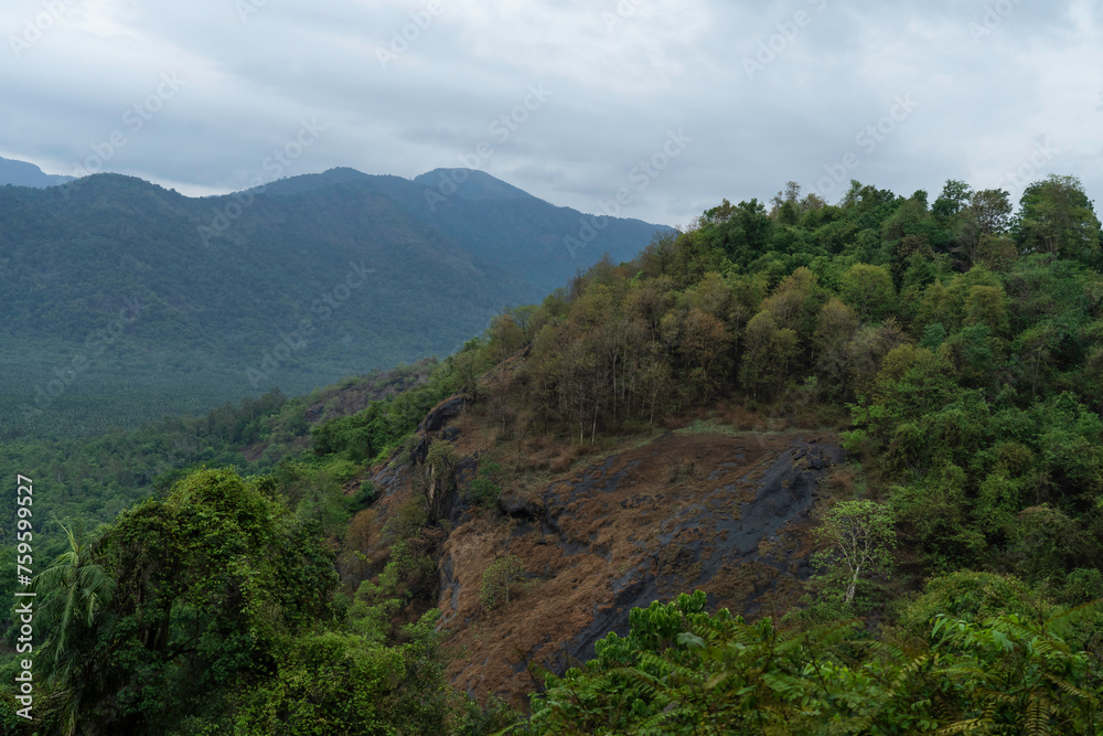 Misty morning fog over the mountain, mini Ooty Malappuram, Kerala.