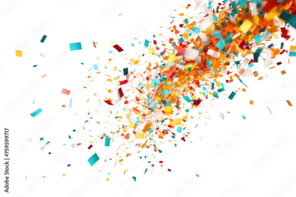Piles of Confetti Sprinkles on a White Background. on a White or Clear Surface PNG Transparent Background.
