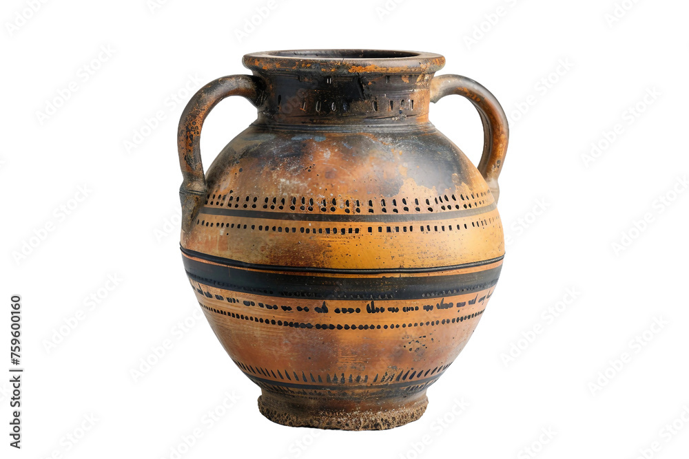 Amphora Vase on Transparent Background. PNG