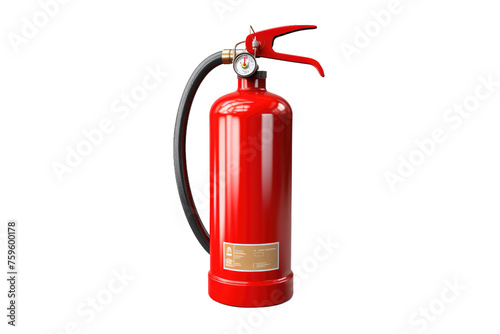 Red Fire Extinguisher on White Background. on a White or Clear Surface PNG Transparent Background. © Usama