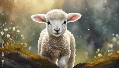 lamb in the field,art design © Animaflora PicsStock