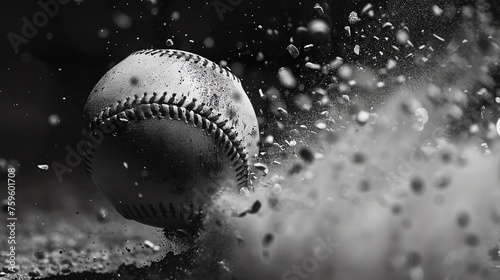  Baseball ball flying  photo