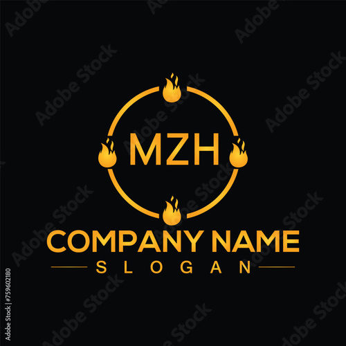 MZH creative logo design for company branding