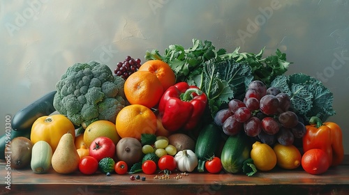 Variety of fruits and vegetables