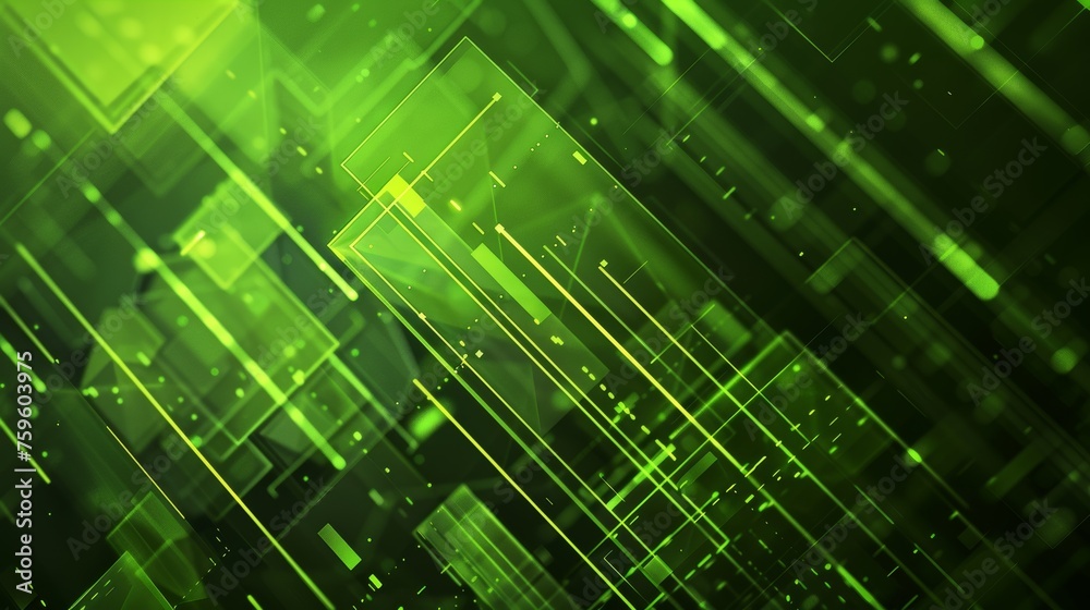 geometric green tech background