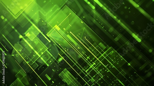 geometric green tech background