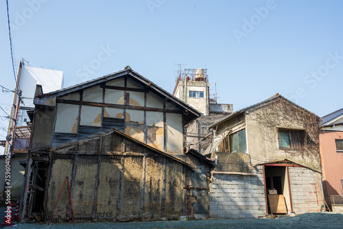 日本の岡山県津山市の古くてとても美しい建物