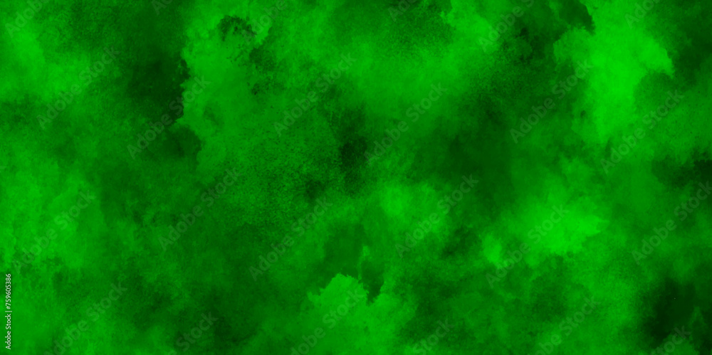 Freeze motion of green dust explosion on black background.Green smoke stage studio. Abstract fog texture overlays,Explosive powder green on black background.