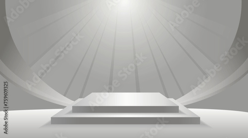 3d podium White product background