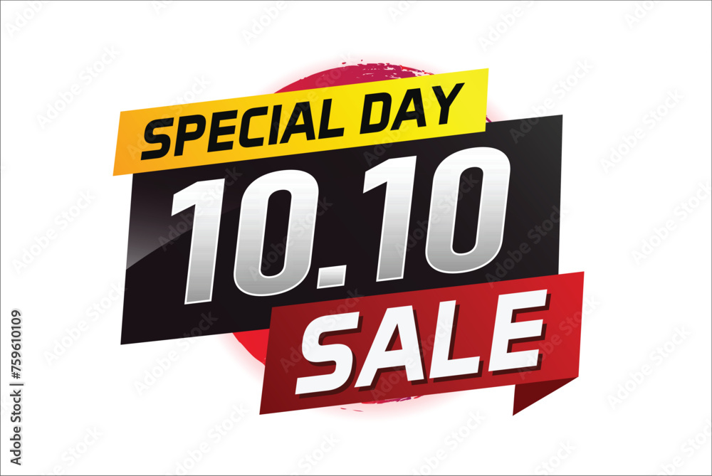 10.10 Special day sale word concept vector illustration with ribbon and 3d style for use landing page, template, ui, web, mobile app, poster, banner, flyer, background, gift card, coupon

