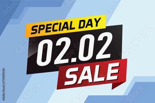 2.2 Special day sale word concept vector illustration with ribbon and 3d style for use landing page, template, ui, web, mobile app, poster, banner, flyer, background, gift card, coupon

