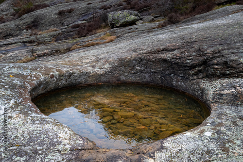 Giant pothole in rock from ice age in Sweden Scandinavia