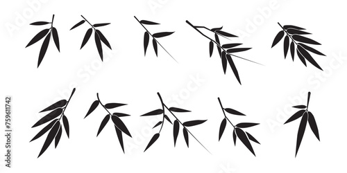 Fototapeta Naklejka Na Ścianę i Meble -  bunch of bamboo leaves vector eps 10	