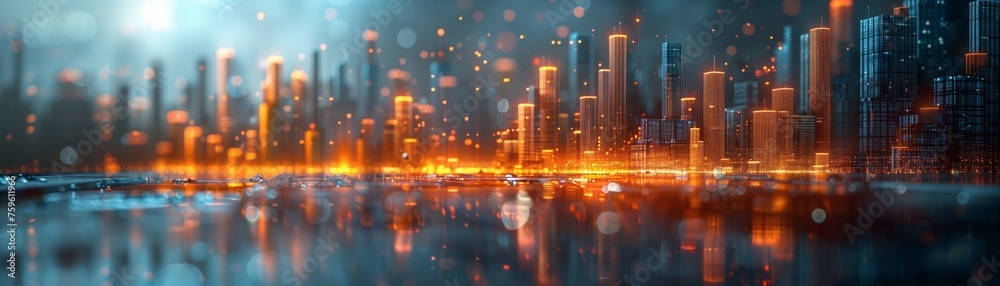 Background with colored bar charts in 3 made of GLASS Background with colored bar charts in 3 made of GLASS