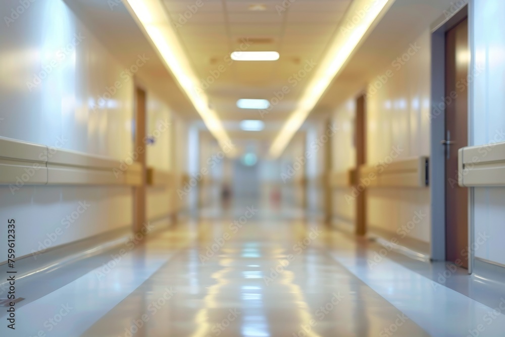 Obraz premium Abstract blur luxury hospital corridor.