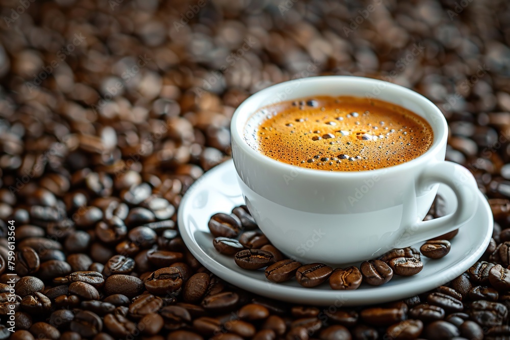 Coffee cup and beans background. Coffee cup and beans background.