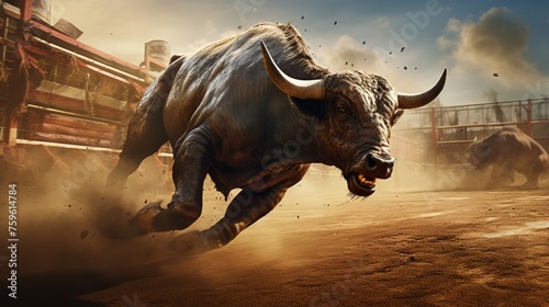 Experience the thrill of conquering a fierce beast in the rodeo arena.
