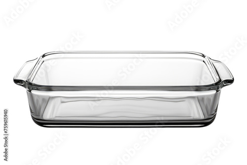 Glass Casserole Dish on White Background. on a White or Clear Surface PNG Transparent Background.