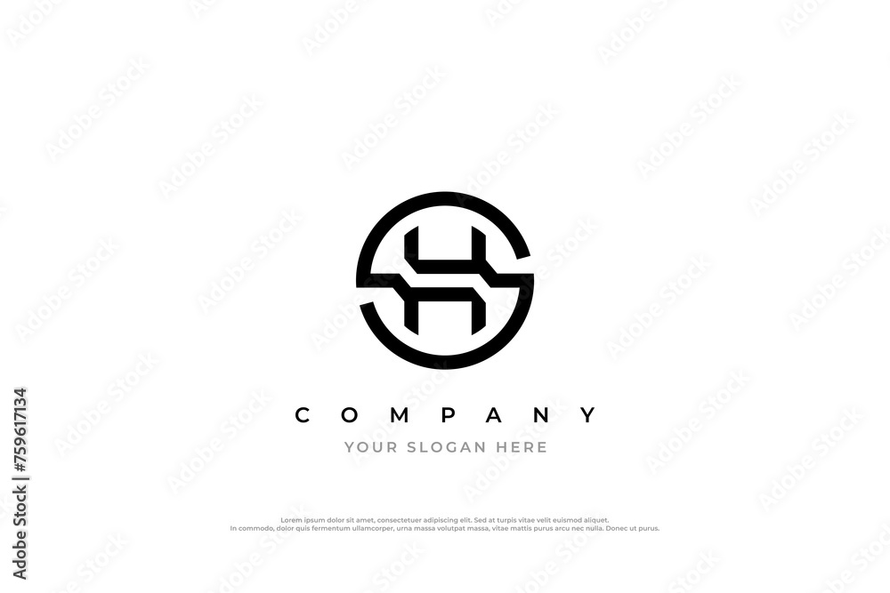 Obraz premium Initial Letter SH or HS Logo Design