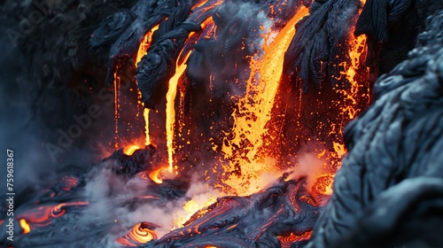 Fiery lava flow