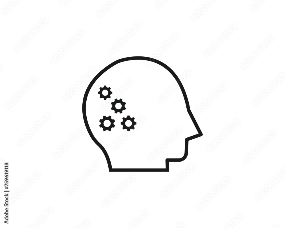 Thinking process icon vector symbol design illustration