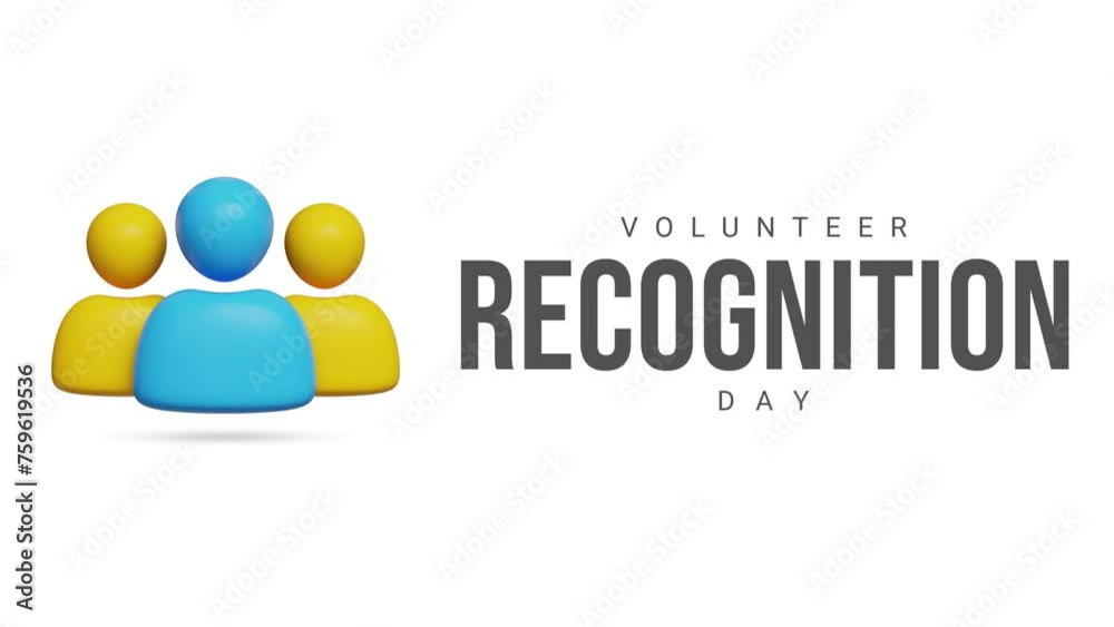 Volunteer recognition day is celebrated on April 20 every year. 4K animation of Volunteers people icon with typography Volunteer recognition day is celebrated on April 20 every year. 4K animation of Volunteers people icon with typography