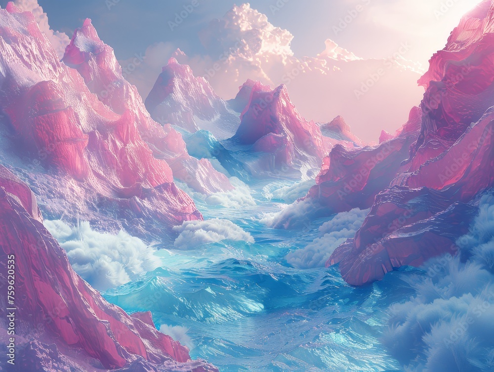 Obraz premium Cartoon playfulness THMIC THMIC Icy coolness Ethereal Fantasy
