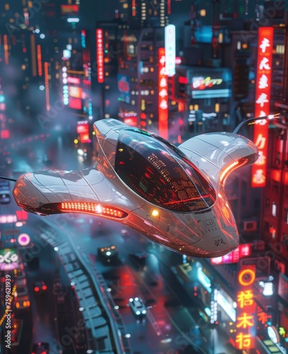 Flying Cars Neon Futurism Virtual Symphony Virtual Dreamscapes