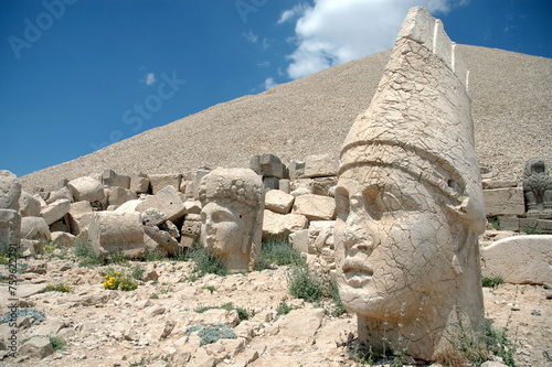 Giant God heads on Mount Nemrut. Anatloia, Turkey photo