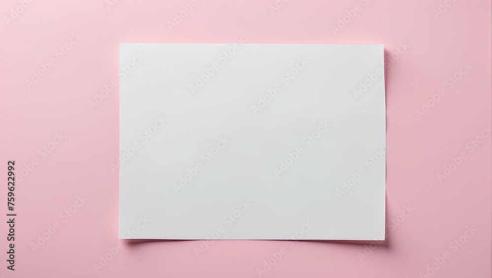 blank white paper on pink background, copy space, space for text and design, female concept blank white paper on pink background, copy space, space for text and design, female concept