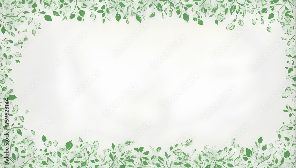 green grass frame on white background, copy space, space for text and design 