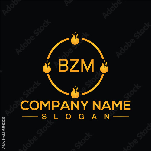 BZM letter logo design, vector template for corporate business