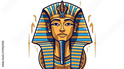 Pharaoh doodle flat vector isolated on white background