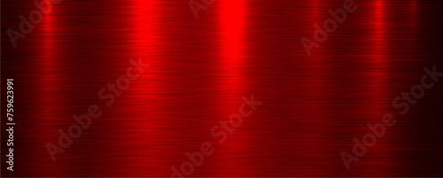 Red brushed metal texture background, shiny lustrous metallic 3d background.