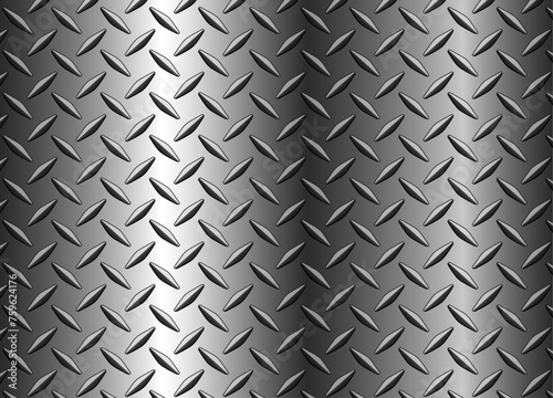 Silver metal background with diamond plate texture pattern, shiny chrome texture.