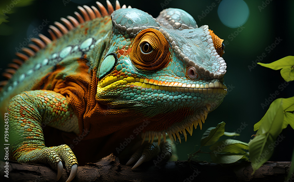Fototapeta premium iguana on a branch