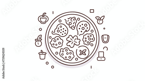 Pizza bakery minimal line web icon. simple vector .