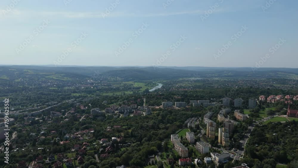 Beautiful Landscape River Hill Przemysl Aerial View Poland Beautiful Landscape River Hill Przemysl Aerial View Poland
