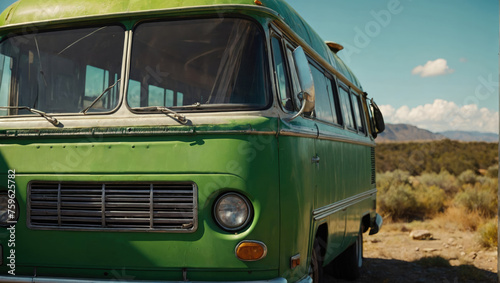 green hipster minibus