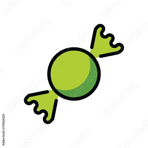 Adobe Illustrator ArtworkCandy vector icon. İsolated small piece of wrapped candy sign design.