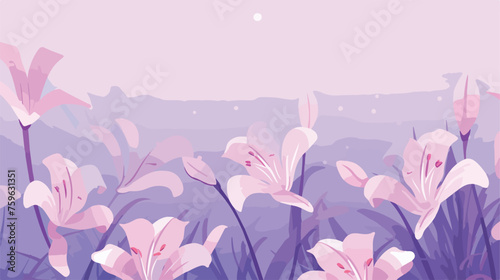 Tender abstract background with pink flowers of lil photo