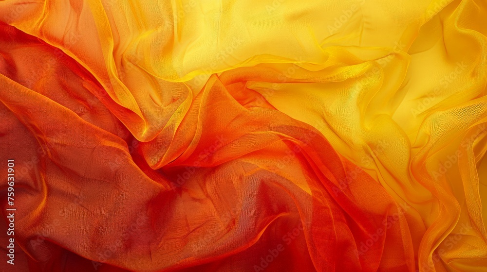 Obraz premium Close Up of Yellow and Red Fabric