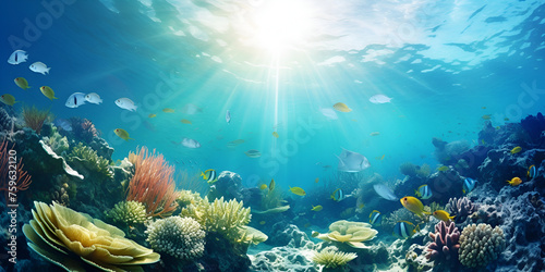 biodiversity of under water oceanography marine habitats oceanic dat background photo