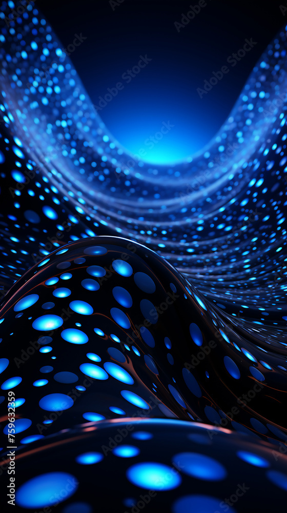  Abstract technology network futuristic background,3d blue hole pattern with bokeh glowing lights effect,Concept for New Technology network web electronic wallpaper, Generative Ai. - obrazy, fototapety, plakaty 