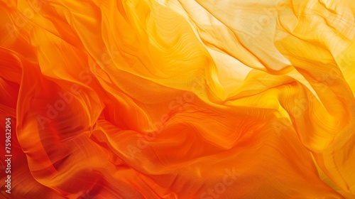 Yellow and Orange Fabric Close-Up
