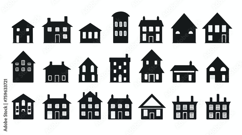 Vector of real estate home house icon isolated on white