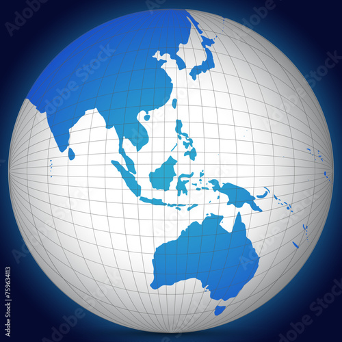 Earth globe with shadow